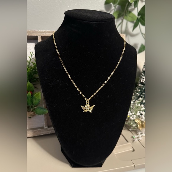 Angel Charm Pendant Necklace Handmade Gold Tone Fashion Accessories For Women - Picture 3 of 8